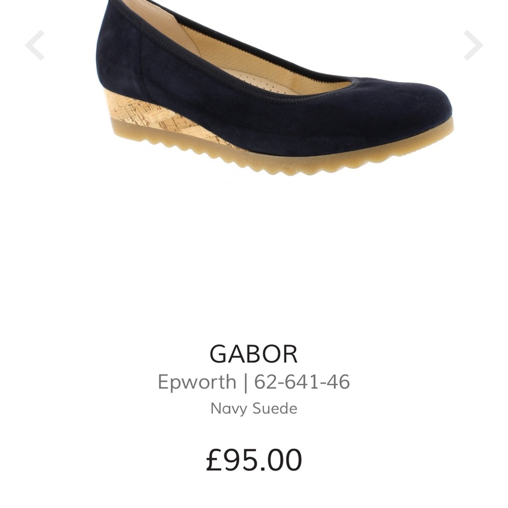 Gabor Navy Suede Wedge Shoes